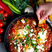 shakshuka sivripaprika ägg och fetaost